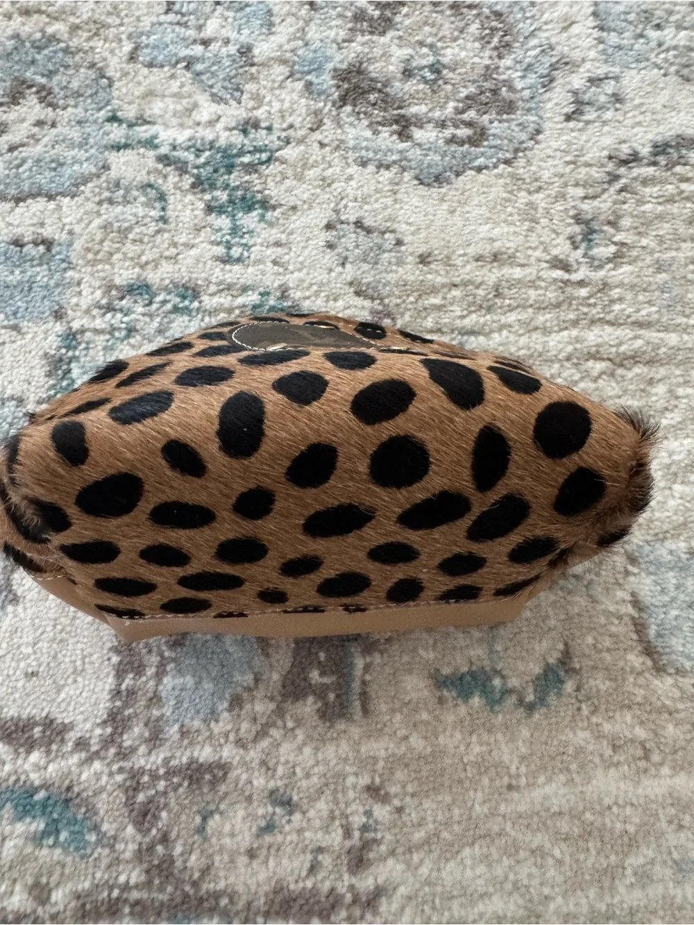 Cow High Brown Cowhide Animal Print Makeup Cosmetic Bag Zipper Pouch Western